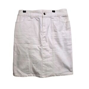 Michael Kors White Denim  Jean Skirt Women 8 Classic Everyday munimalist Casual